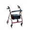 China Aluminum Folding Walking Aid Rollator Walker with Shopping Bag and Basket