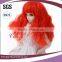 hot sale nice orange synthetic doll shaggy BJD hair wig