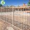 Powder coated black iron bar fence panels design pedestrian walk 3 rail fence