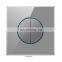 4 open round gray gold black tempered glass electrical wall switch socket panel European standard British standard 10A/16A