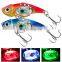 80mm 31g Wholesale Metal vib  LED Light 100 Hours Working Time Fake Lure Electronic Fishing Bait