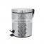 Classic home pedal bin with diagonal embossing 5L stainless steel foot pedal bin kitchen metal  garbage waste bin