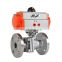 COVNA 2 Way Stainless Steel PTFE Flanged Connection Pneumatic Actuated Ball Valve
