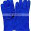 cotton lined Blue cow split leather welding Work Glove A grade