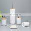 5 Bathroom Set Soap dispenser Tumbler toothbrush holder Soap Dish Toilet Brush plastic Bamboo Bathroom accessories