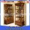 wood bookcase with glass doors,wood carved bookcase walnut color