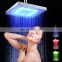 8 inch Square Bathroom Temperature Sensor RGB 3 Color Changing LED Overhead Shower Head