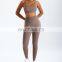 Tik Tok Hot Sexy Square Neck Bra And Soft Sport Scrunch Butt Lift Seamless Leggings Ribbed Push Up Booty Workout Gym Yoga Set
