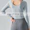 Hot Selling Cross Ruffles Long Sleeve Yoga Top Slim Fit Built In Bra Sports Gym Shirt Ladies Fitness Active Wear T Shirt