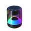 Altavoces Bluetooth portátiles de cristal de color con sonido cristalino y luz RGB. Peque?o altavoz estéreo inalámbrico con luz LED