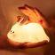 EGOGO Big Face Rabbit silicone Night Light Rechargeable Touch Lamp 3 Levels Brightness Bunny lamp Toys for Kids Gift