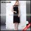 2015 Lastest Fashion Solid Sleeveless Black Voile Casual Factory Price Club Dresses 2015