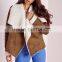 2015 Women Winter Waterfall Faux Suede Coat