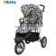 Baby Stroller Manufacturer Adjustable Backrest Footrest Reversible Seat Air inflated Swivel 3 Wheels with Suspension