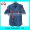 Custom worker clothing design embroidery jean shirts in cotton fabric