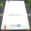 white pu full cover embossed logo notebook with orange elastic band