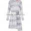 Lady's silk georgette digital printed long sleeve 2 sets fashion dress
