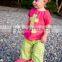 hot sale summer fashion blue toddler girl chevron pant boutique clothing sets