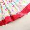 (h6071y)Salmon 2-6Y new model girl dress flower baby girl summer dress stripe girls floral print dress with short sleeves