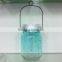 Nice hanging firefly flicker led blue glass mason jar solar light for garden or wedding