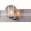 New design contemporary 4 bulbs glass wall sconces with steel grid-like steel shade wall sconces