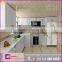 2016 new model elegant pure milk white lacquer kitchen wall cabinet with glass doors design