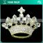 Hot Pink Blue Crystal Rhinesone Princess Crown Gold Metal Pin Rhinestone Brooches