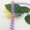 Wenzhou Kaiyuan Supplier Sewing Craft Purple Rose Bud Chain Gimp Polyester Flower Lace Trims