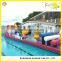 trouble inflatable obstacle course withholes, climbing walls and slide,Inflatable water obstacle course for sale