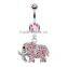 Gemmed Elephant Belly Button Ring