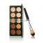 10 Colors Makeup Palette Earth Tone Camouflage Concealer Face Cream Cosmetic With Wooden Black Brush