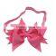 Grosgrain Pinwheel Hair Ribbon Bow Glued On Elastic Headbands Baby Boutique Headband Bow Accessories
