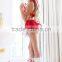 Two pieces hot sweet santa christmas costume sexi pho with hat