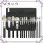 Wholesale 15 pcs make up brushes free samples private label black wooden synthetic hair cosmetics makeup brushes set
