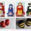 Holloween superhero costume super hero cape and wristband dress up for kids