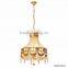 Elegant Floral Design Bronze Pendant Lamp With Crystal Drop, Antique Brass Chandelier Crystal Lamp