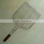 High Quality Non-stick Triple Hamburger Grill Basket With Wood Handle