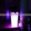 LED large and tall flower pots /led cheap plastic outdoor flower pots boat shape