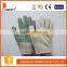 4 Threads Natural Cotton Polyester Gloves String Knit Gloves With Dark Green PVC Dots One Side