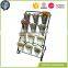 Morden stepped metal garden flower stand with white pots