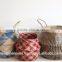 Sea grass storage basket with long handles