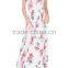 Wholesale Plus size Short sleeve round neck elastic waist floral print maxi dress with inseam pockets
