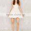 Ladies Fashion Halter White Color Lace Short Umbrella Dresses