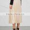 Wholesale Women Apparel Exposed Zip Cream-color Georgette Midi Skirt(DQE0367SK)