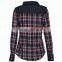 Women clothing school girl casual wear women new design cotton stripe shirt long sleeve fit plaid shirt for women