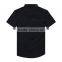 Wholesale mens black short sleeve cotton new model shirt with embroidery logo