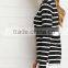 Girls round collar stripe cotton long sleeve sweater
