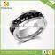 Fashion stainless steel three color rotating chain ring can adjustable