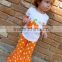 cute pumpkin embroidery ruffle boutique girls clothes suits