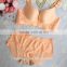 blue cutout seamless bra /ysm push up wireless bra set/ top quality women bra panties two piece set